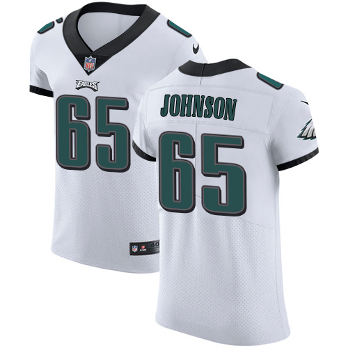 Nike Eagles #65 Lane Johnson White Men's Stitched NFL Vapor Untouchable Elite Jersey